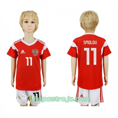 Billiga Fotbollströjor Ryssland Smolov 11 Barn WM 2018 Hemma tröja